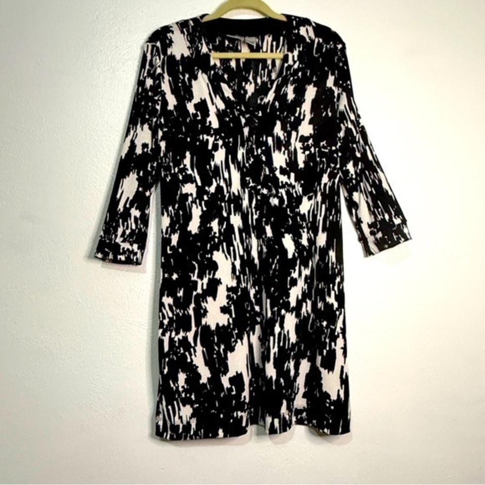 Chico’ Black & White Abstract Sheath Dress, Sz 1.